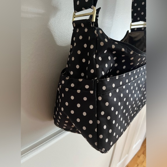 JU-JU-BE hobo diaper bag in duchess, black and white with gold hardware - Picture 6 of 15